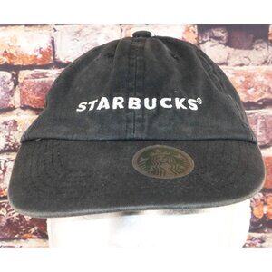 Starbucks Employee Black Adjustable Baseball Cap 100% Cotton Embroidered Logo St